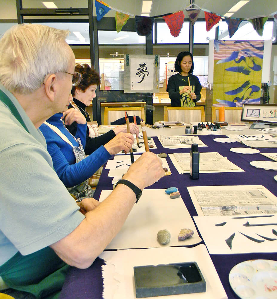 A calligraphy group class