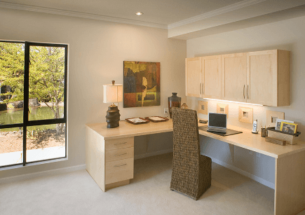 L-shaped office desk in a Patio Home