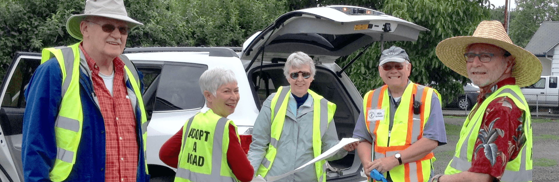 Five resident green team members in safety vest