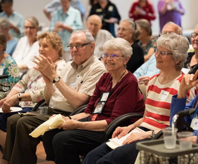 A group of residents at a discussion group or event